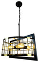Akbal 3-Light Black and Gold Drum Chandelier