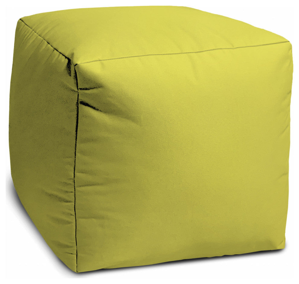 17  Cool Dark Mustard Yellow Solid Color Indoor Outdoor Pouf Ottoman