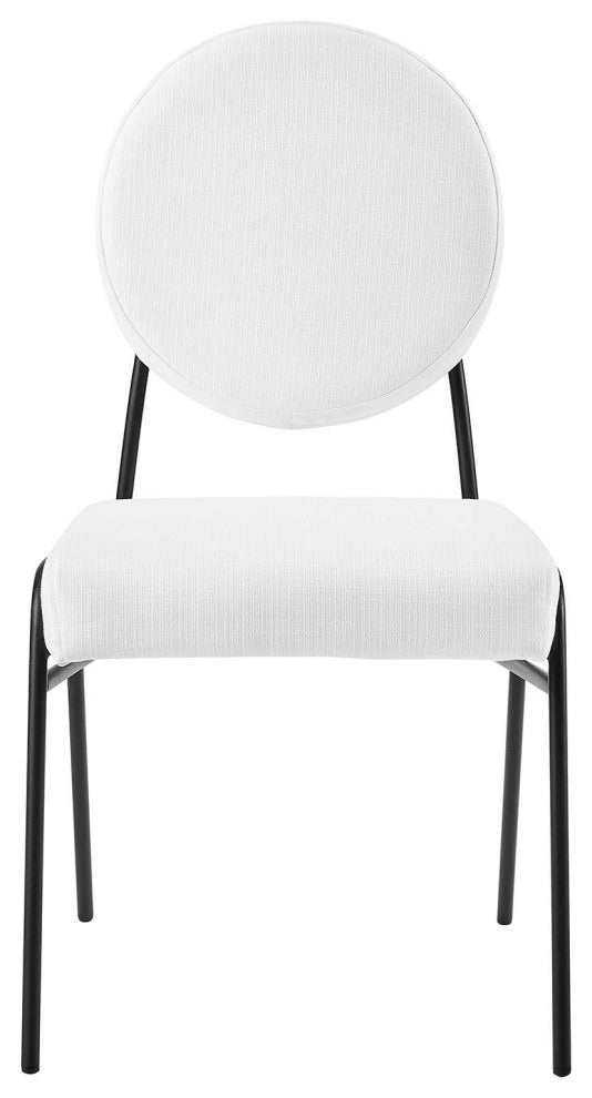 Craft Upholstered Fabric Dining Side Chairs, Set of 2, Black White