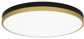 Quoizel WLN1620 20"W LED Flush Mount Ceiling Fixture - Matte Black / Gold