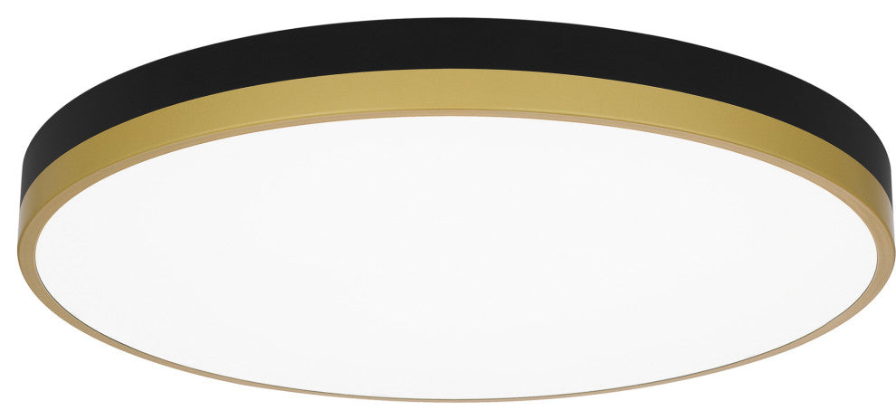 Quoizel WLN1620 20"W LED Flush Mount Ceiling Fixture - Matte Black / Gold
