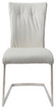 Dining Chair With Pu Seat and Brushed Stainless Steel Leg, Set of 2, White