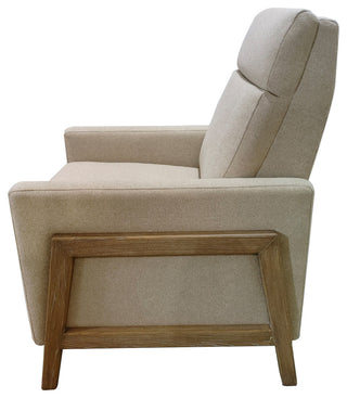 Chapel Hill Luna Recliner With Wood Frame, Beige