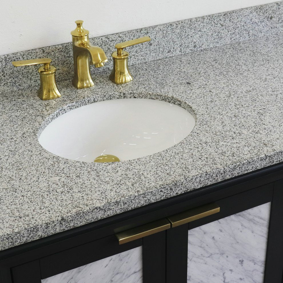 43" Single Vanity, Dark Gray Finish With Gray Granite