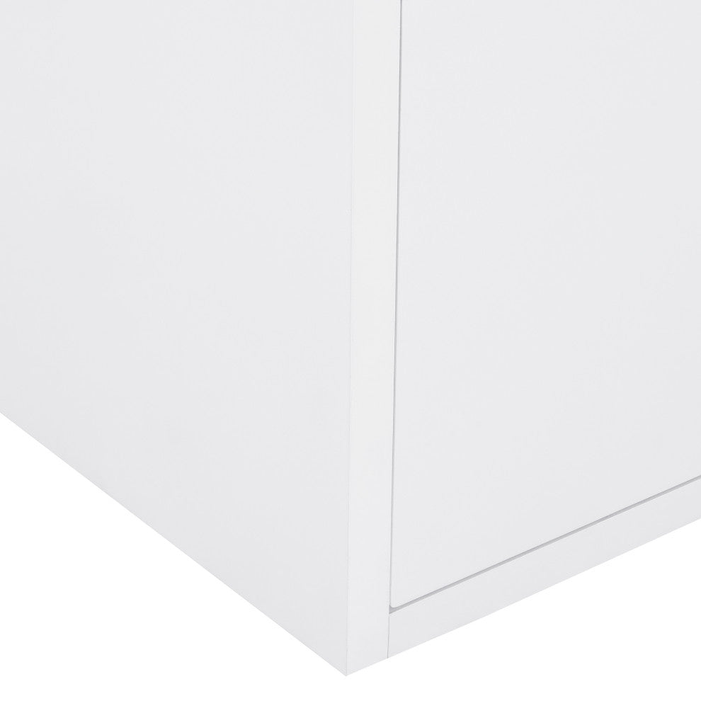 24" MDF Wall Mounted Bath Vanity, Integrated Ceramic Sink, White