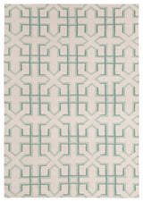 Lima Contemporary Area Rug, White and Green, 5'x7'