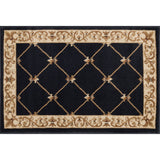 Orleans Traditional Border Area Rug, Black, 2'x3'