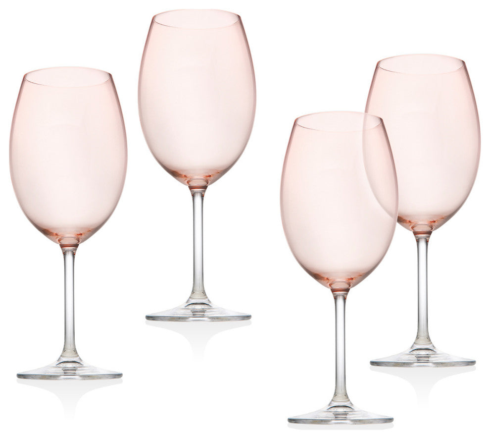 Meridian White Wine Glassware Set of 4 12oz, Blush