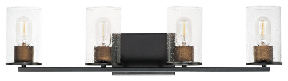 Maxim 11844CD Sleek 4 Light 31"W Bathroom Vanity Light - Antique Brass / Black