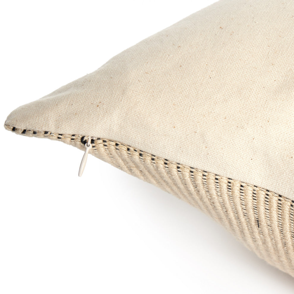 Handwoven Merido Pillow, Beige, 20"x20"