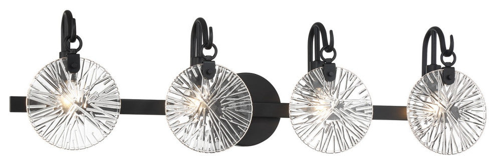 Addison 4-Light Bathroom Vanity Light, Matte Black