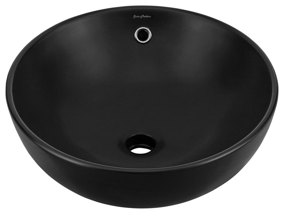 Sublime Round Vessel Sink, Matte Black