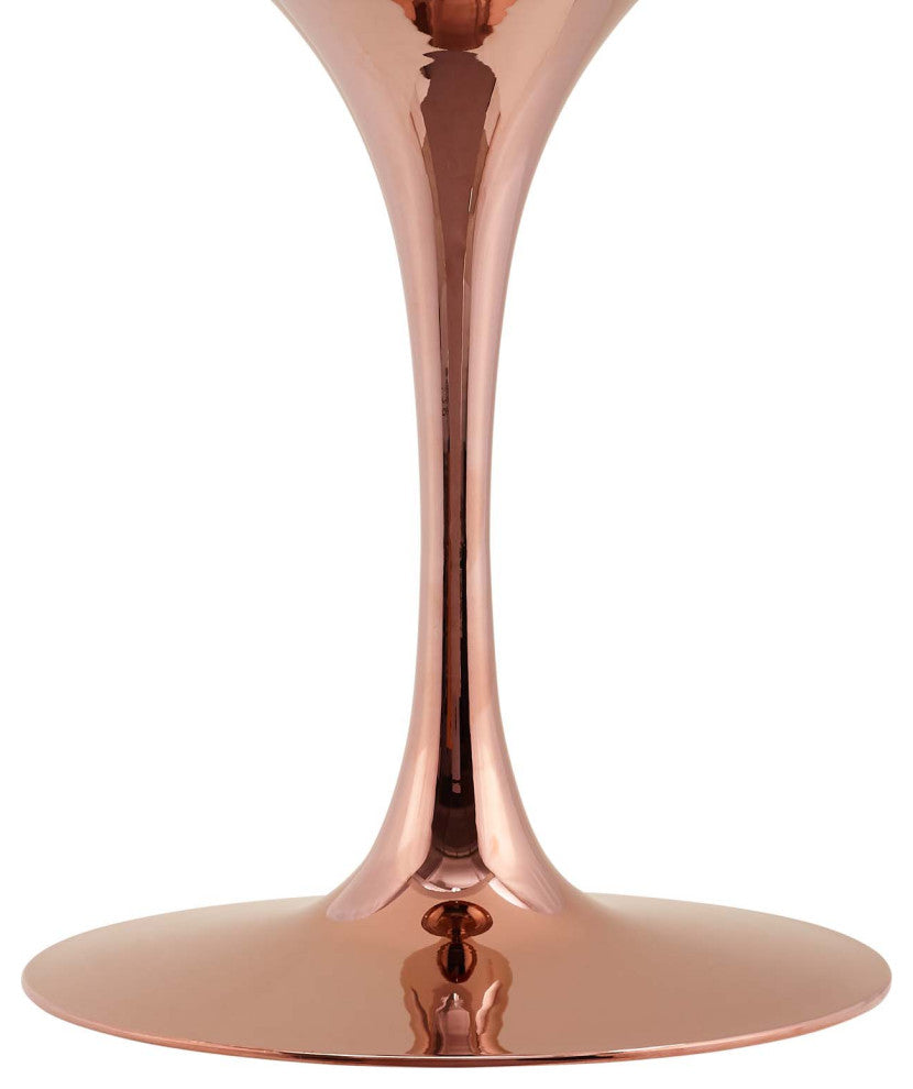 40" Dining Table, Round, Pink White, Metal, Modern, Cafe Bistro Hospitality