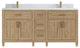Santa Monica 72 Double Sink Bath Vanity in Whitewashed Teak 1.5" Empira Quartz