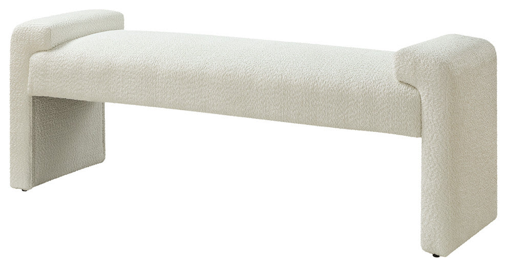 Severin Upholstered Bench, Ivory
