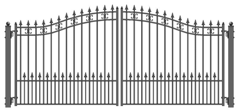 Aleko Iron Dual Swing Gate St. Louis Style, 16'
