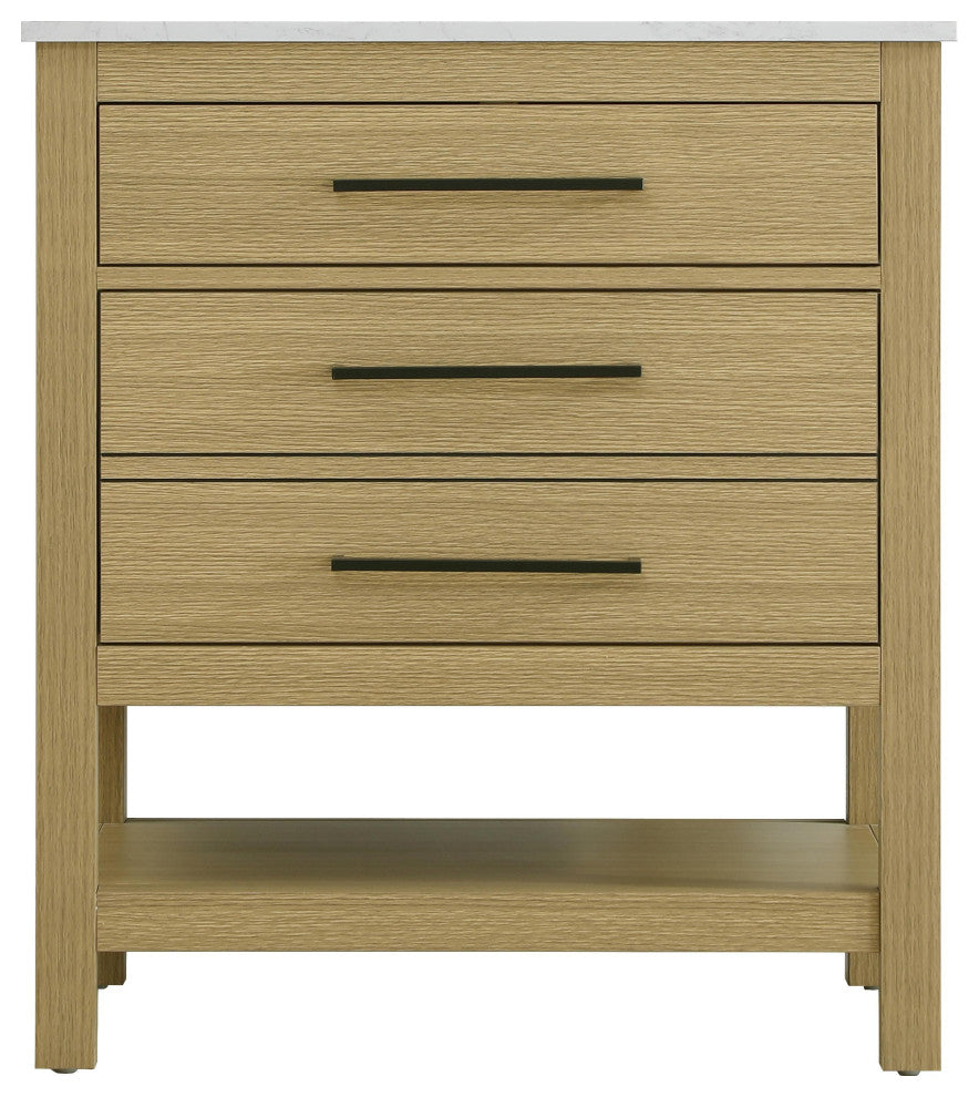 Home Living 30" Single Bathroom Vanity, Honey Brown
