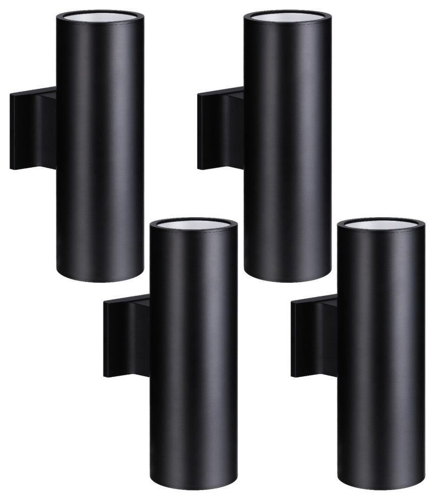 4 Pack 14" 5CCT LED Up Down Wall Lamp, Modern Dimmable Cylinder Porch Light
