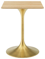 Tulip 24" Square Wood Dining Table-Gold Natural