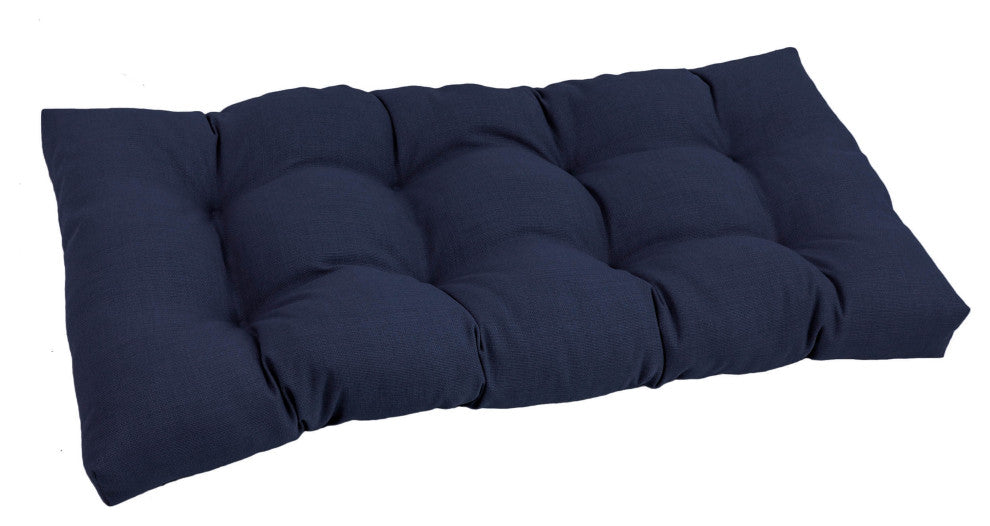 42"X19" Squared Solid Spun Polyester Tufted Loveseat Cushion, Azul