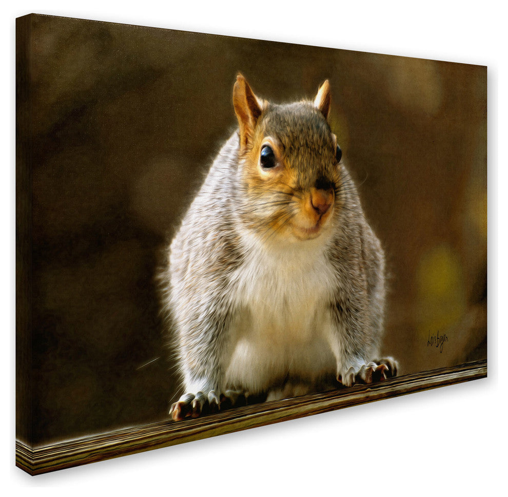 'Smiling Squirrel' Canvas Art by Lois Bryan