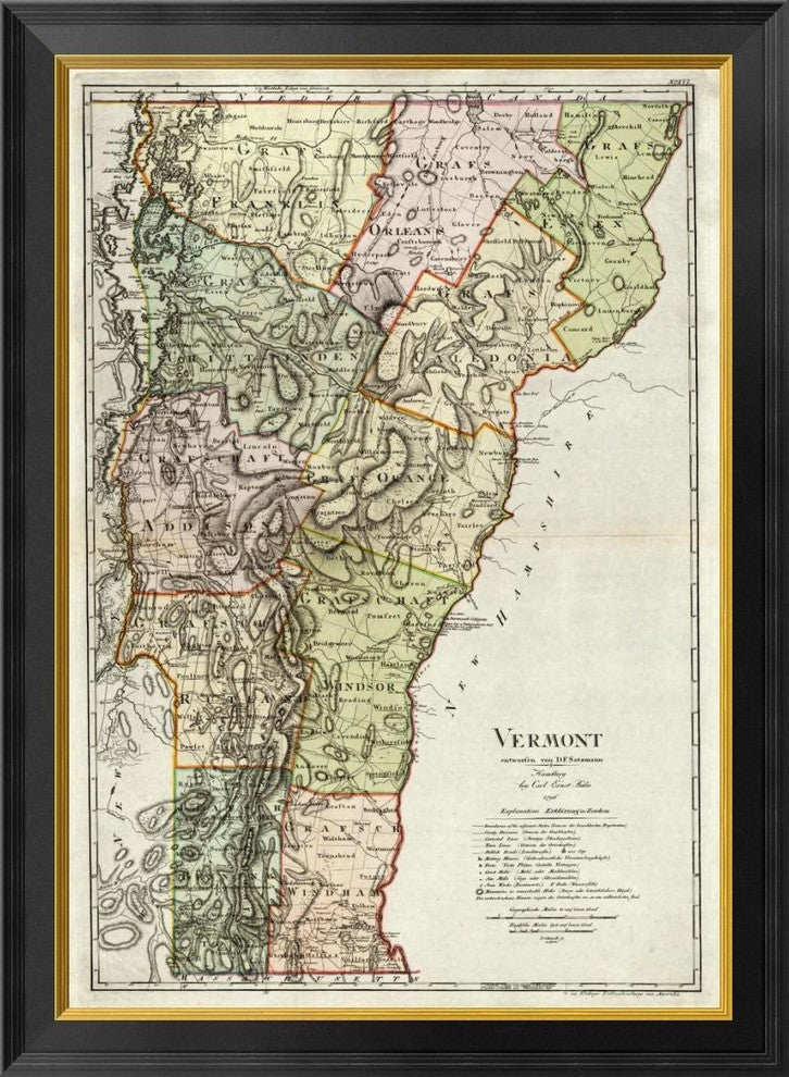 "Vermont, 1797" Framed Canvas Giclee by Daniel Friedrich Sotzmann, 25x34"