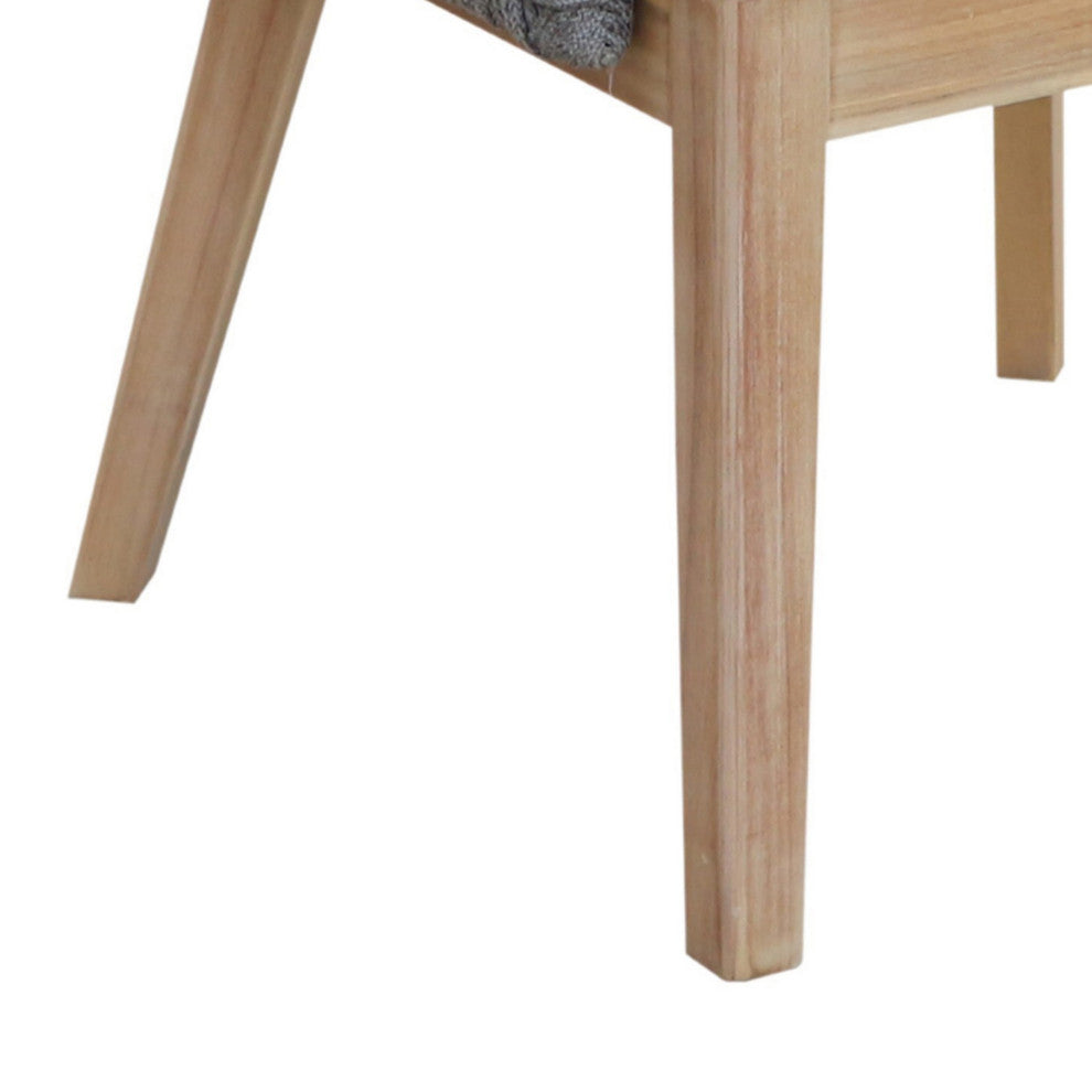 Benzara BM287737 Dexi 24" Set of 2 Dining Chairs, Acacia Wood Frame, Gray