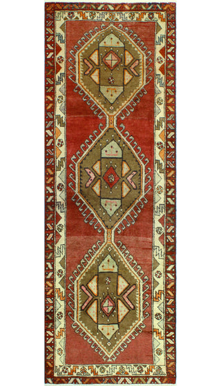 Fine Vintage Distressed Dalili Rust/Ivory Runner, 3'3 x 9'8
