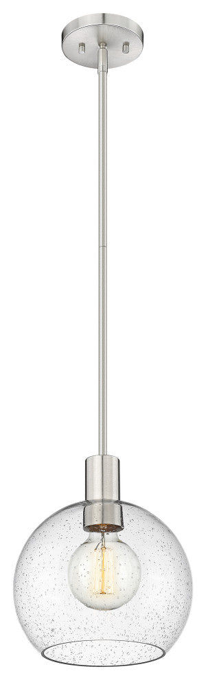 Zlite 7501P10-BN 1-Light Pendant, Clear Seedy