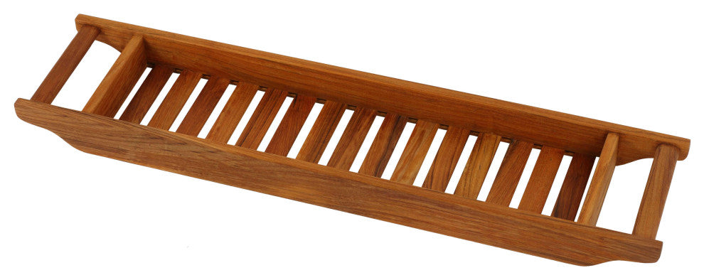 Vaske Natural Teak Wood Bathtub Caddy, 33" Wide