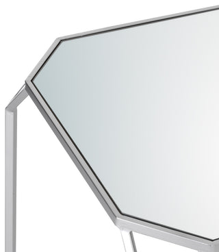 Metal WithGlass Accent Table, Set of 2, Silver