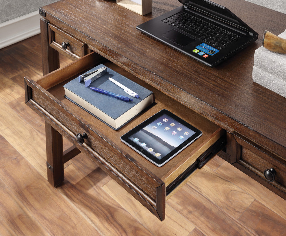 Baton Rouge Home Office Writing Desk, Brushed Walnut Finish