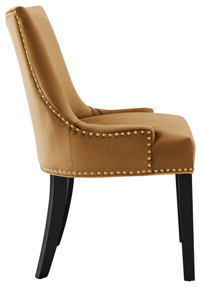 Marquis Performance Velvet Dining Chairs, Set of 2, Cognac