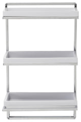 Wall Mount 3-Tier Bathroom Shelf With Towel Bar and Removable Trays