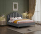 Lily Velvet Bed, Gray, King