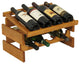 8 Bottle Dakota Wine Rack with Display Top, Medium Oak