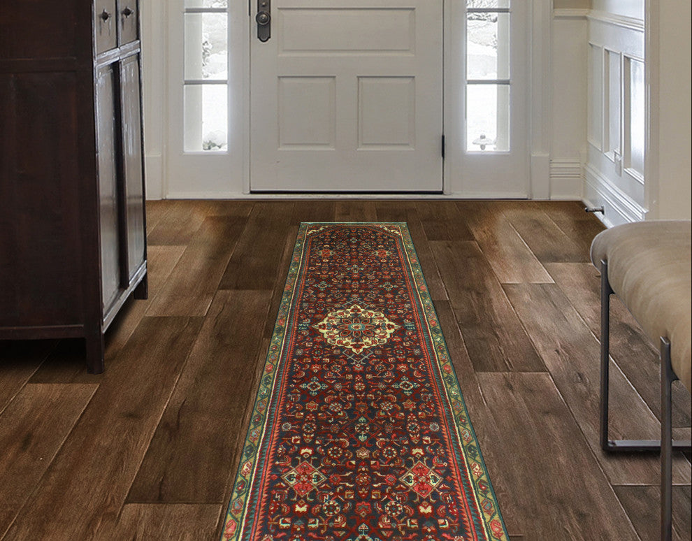 Fine Vintage Distressed Tanyeli Charcoal/Ivory Runner, 2'7 x 9'2