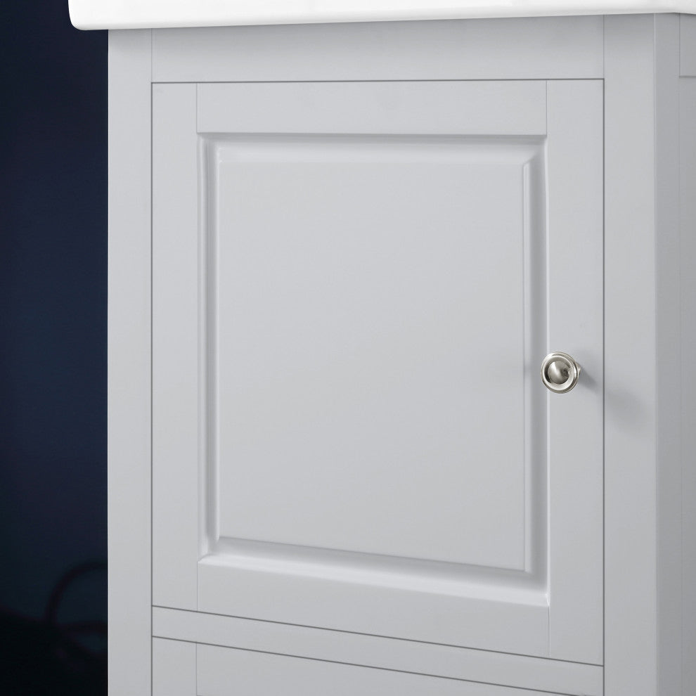 Balvin Single Vanity With Porcelain Top, 20", Dove Gray