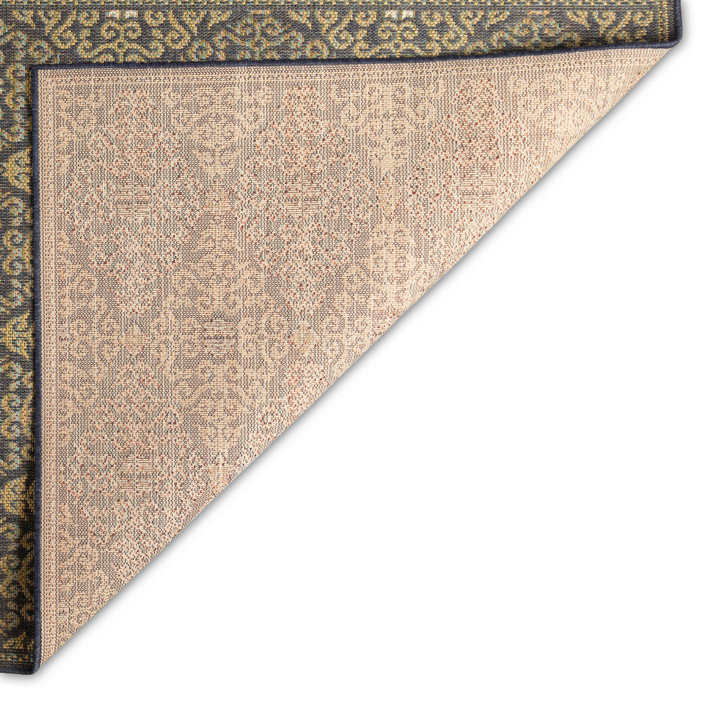 Patio Suzani Diamonds Indoor/Outdoor Rug, Navy, 3'3"x4'11"