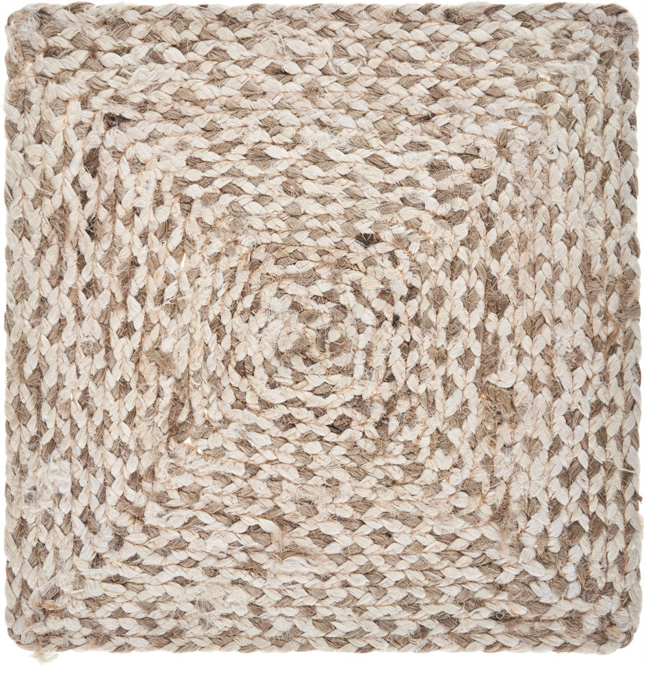 Woven Bleach and Organic Jute Table Top Set, 1'5"  X 1'5"