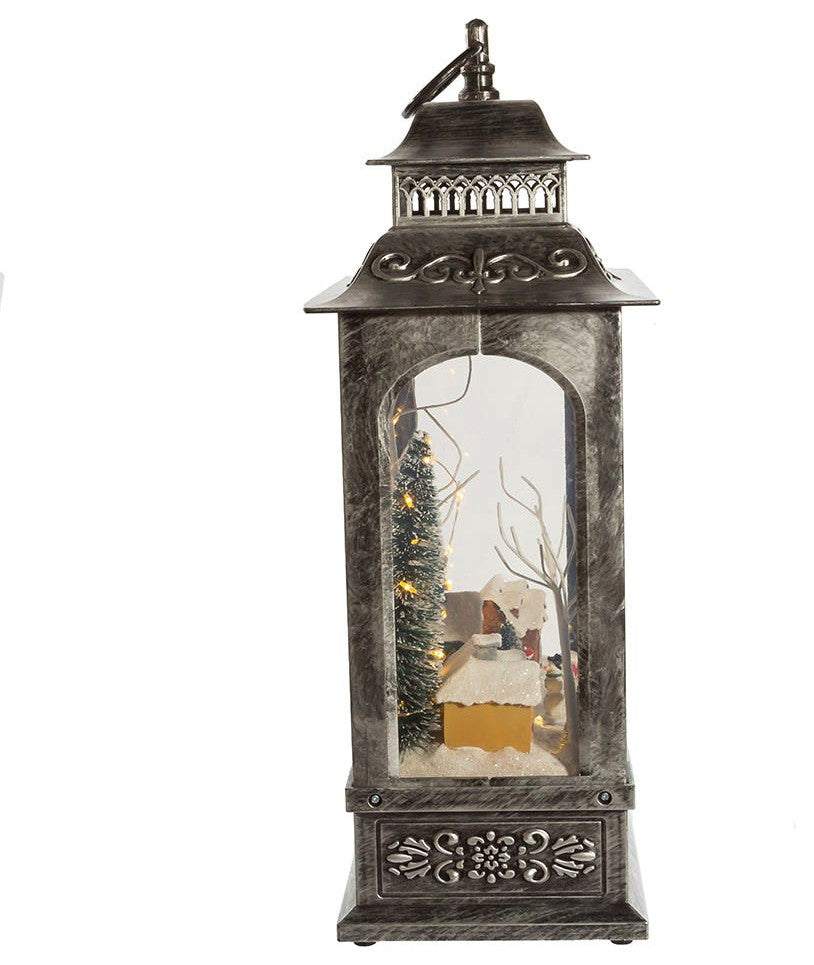 15" Battery-Operated LED Musical Christmas Village Lantern