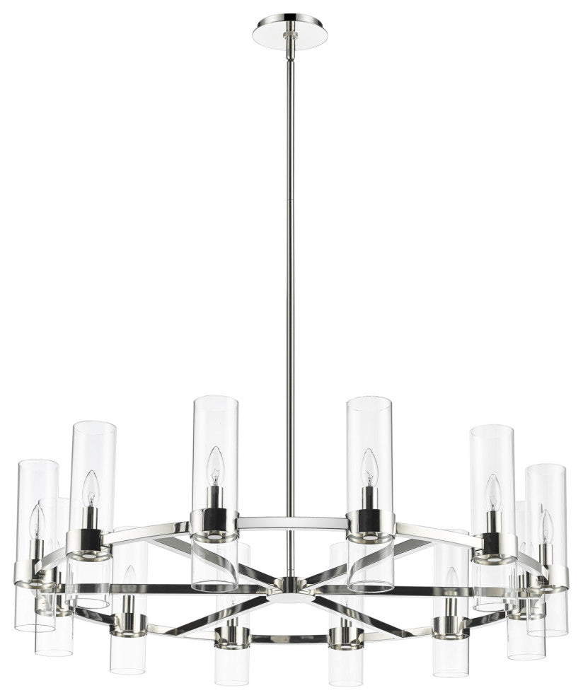 Z-Lite 4008-12 Datus 12 Light 44"W Taper Candle Chandelier - Rubbed Brass
