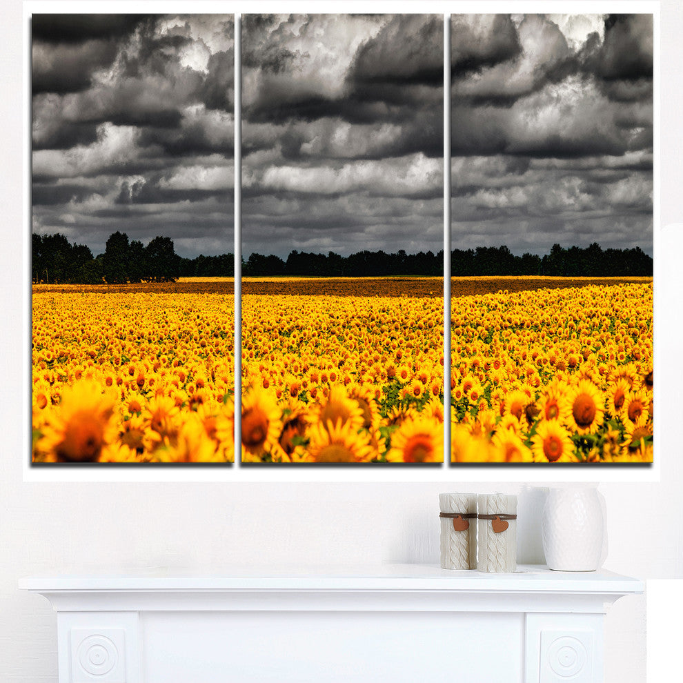 "Van Gogh Summer With Clouds" Metal Wall Art, 3 Panels, 36"x28"