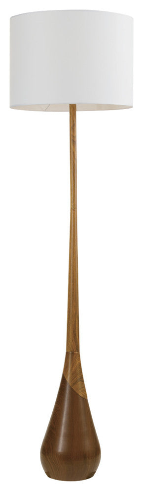 Novogratz x Globe Harrington 65" Faux Wood Floor Lamp With White Fabric Shade