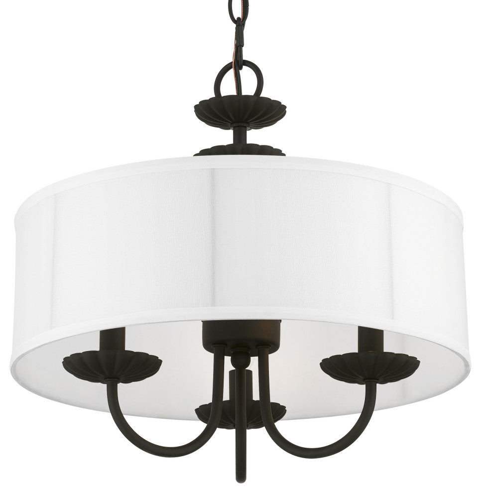 Livex Lighting 3 Light Black Pendant Chandelier