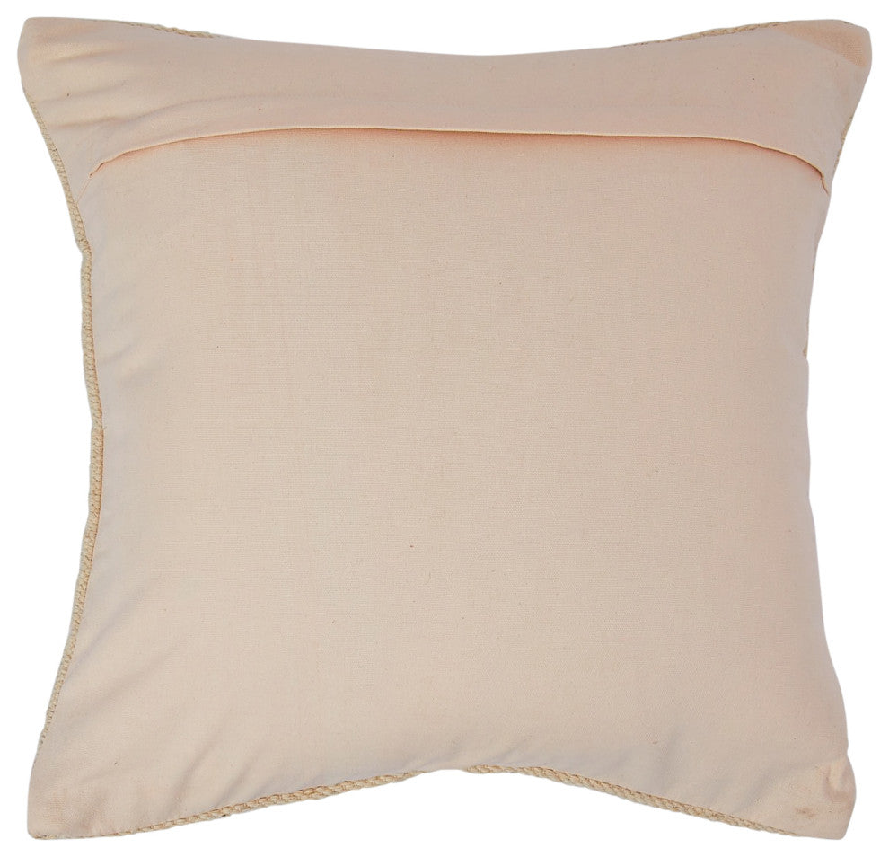 Swiss Cross Cotton Wool Throw Pillow, Black and Natural