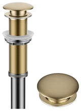 Pop Up Drain With Extended Thread, Brushed Gold