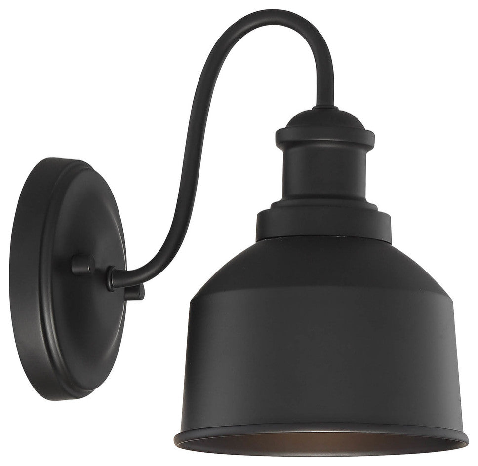1-Light Outdoor Wall Lantern, Matte Black
