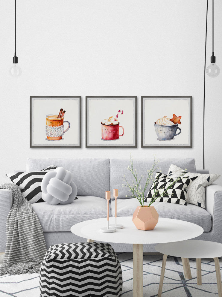 Cold Christmas Treats Triptych, 3-Piece Set, 18x18 Panels, 18x18
