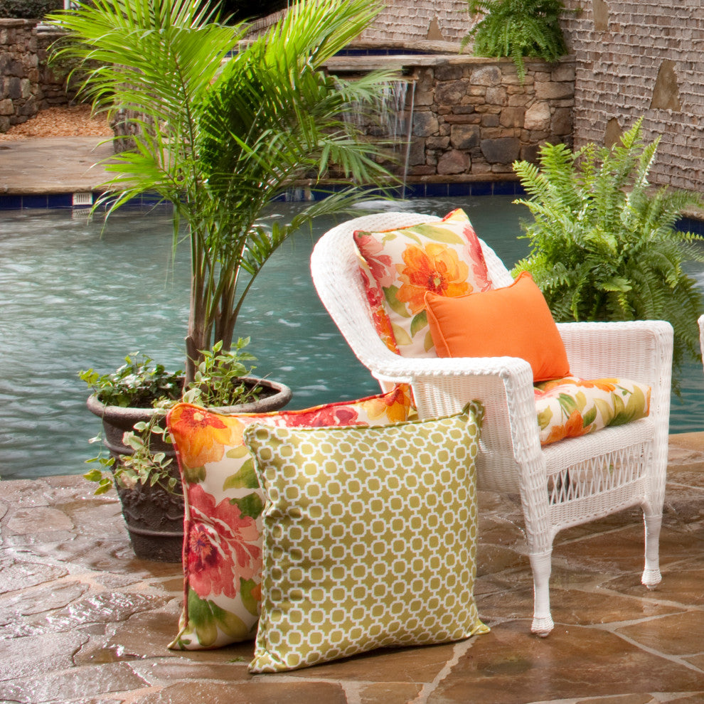 Sundeck Orange 18.5" Throw Pillow, Set of 2
